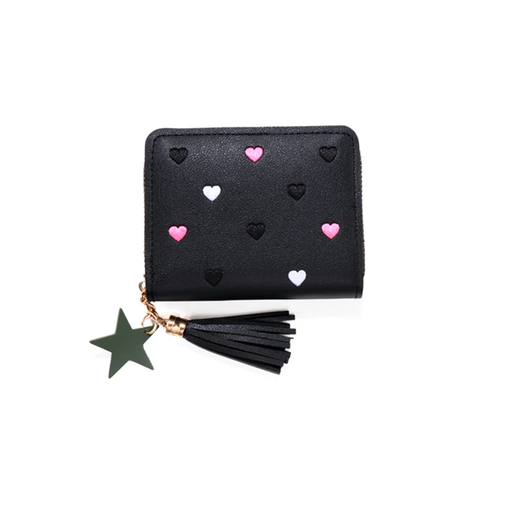 Female Hand Wallet PU Leather Material Cute Short Zipper Wallet Ladies Mini Tassel Wallet Small-sized For ' Night Out