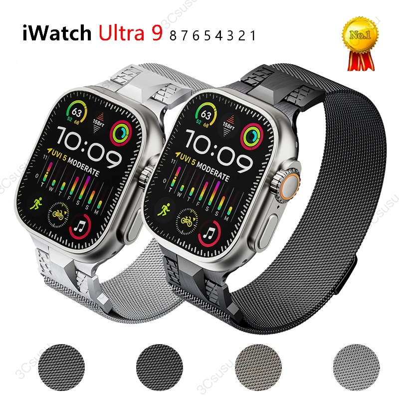 

Ремешок «Миланская петля» для iWatch Ultra 2 Band 49 мм 45 мм 42 мм 44 мм, магнитные ремешки для Iwatch серии 9 8 7 4 5 6 Se, аксессуары