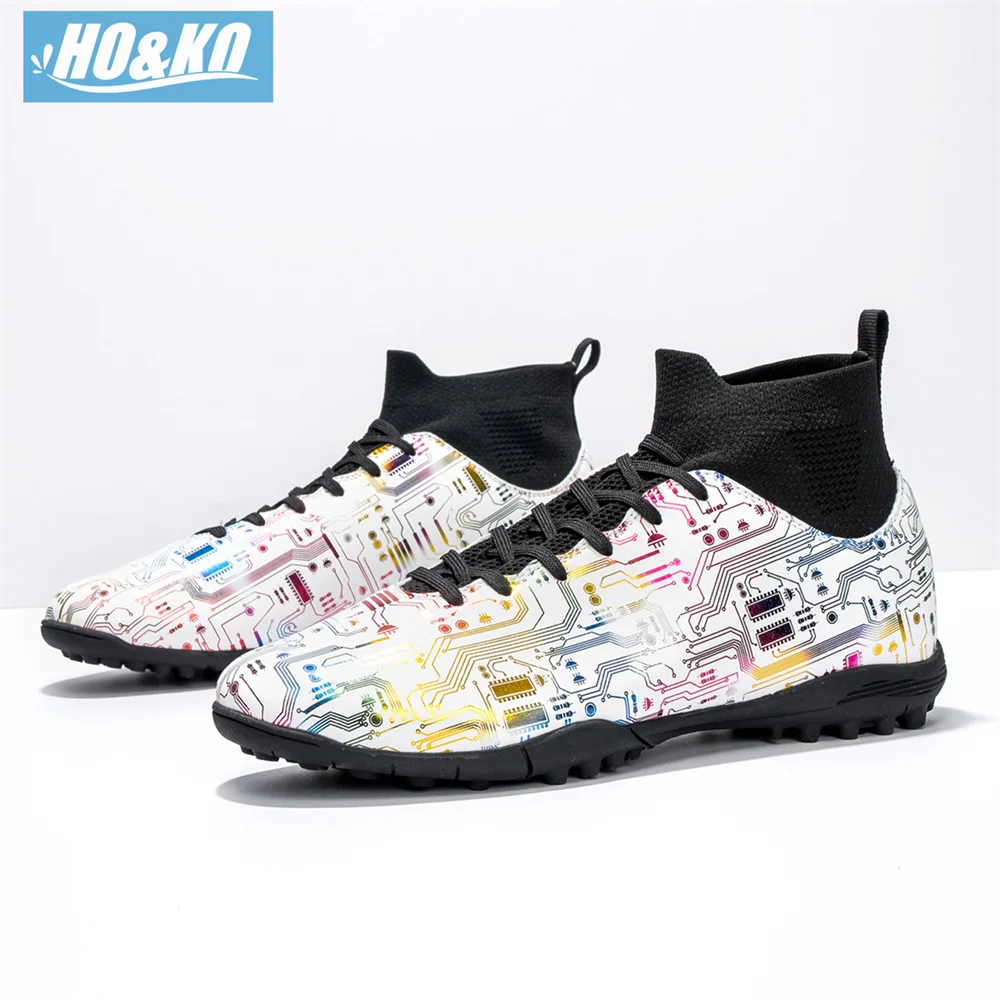 

Ультралегкая Уличная обувь для футбола с высокой щиколоткой TF/FG прочная Мужская футбольная обувь с короткими шипами тренировочная футбольная обувь унисекс футбольные кроссовки