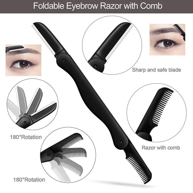 Eyebrow Trimmer Set Eyebrow Trimmer Eyebrow Razor Set Eyebrow Razor Eyebrow Scissors Eyebrow Trimmer Blade Eyebrow Tweezers Set Tweezers Set Eyebrow Razor Trimmer Kit Grooming Comb Tweezers Scissors Brush Beauty Tools for Women and Men