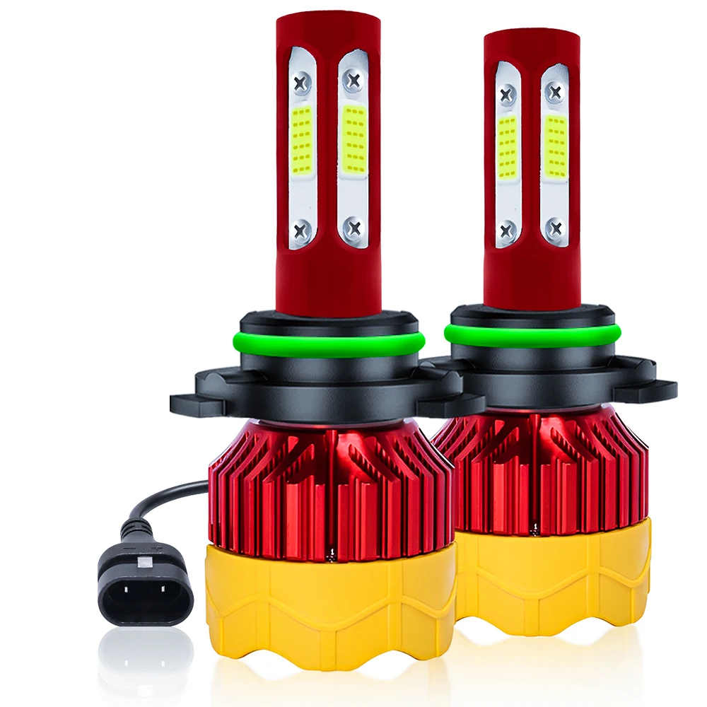 

4 Sides HB4 9006 LED Car Headlight Bulbs - 12V 24W 8000LM 6500K Automobiles Light Lamps