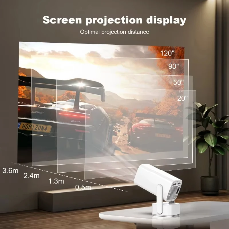 ApexTPSmart 프로젝터 HY800 미니 프로젝터 4K 안드로이드 13 720P 390 ANSI 루멘 듀얼 Wi-Fi 6 BT 5.0 1920*720P 시네마 휴대용 프로젝터