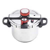 Pressure Cooker, Pot High Temperature Resistant 2 Gear 100kpa Pressure Cooker Foldable Handle Fast Boiling for Electric Furnace 2