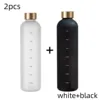 1L Water Bottle with Time Marker 32 OZ Fitness Sports Outdoor Travel Portable Leakproof Drinkware BPA Free Frosted Drink Bottles 6