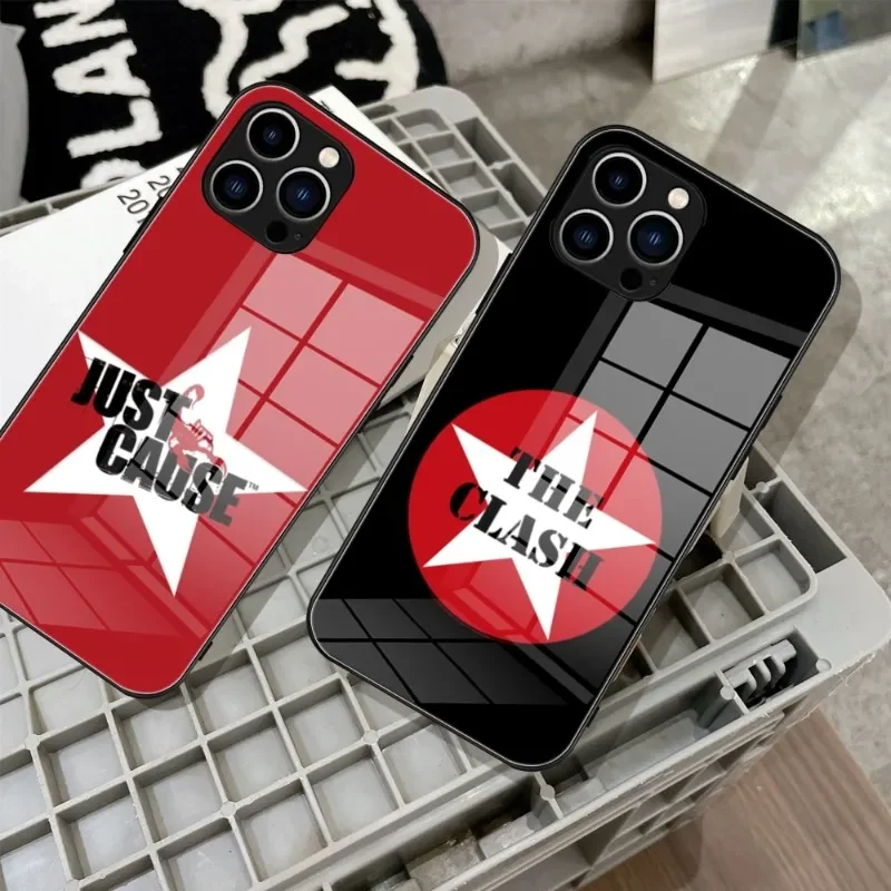 The Clash 'Star Logo' Phone Case Tempered Glass For IPhone 15 14 13 11 12 Pro 8 7 15 Plus X 13 Pro MAX XR XS MINI SE 2020 Covers