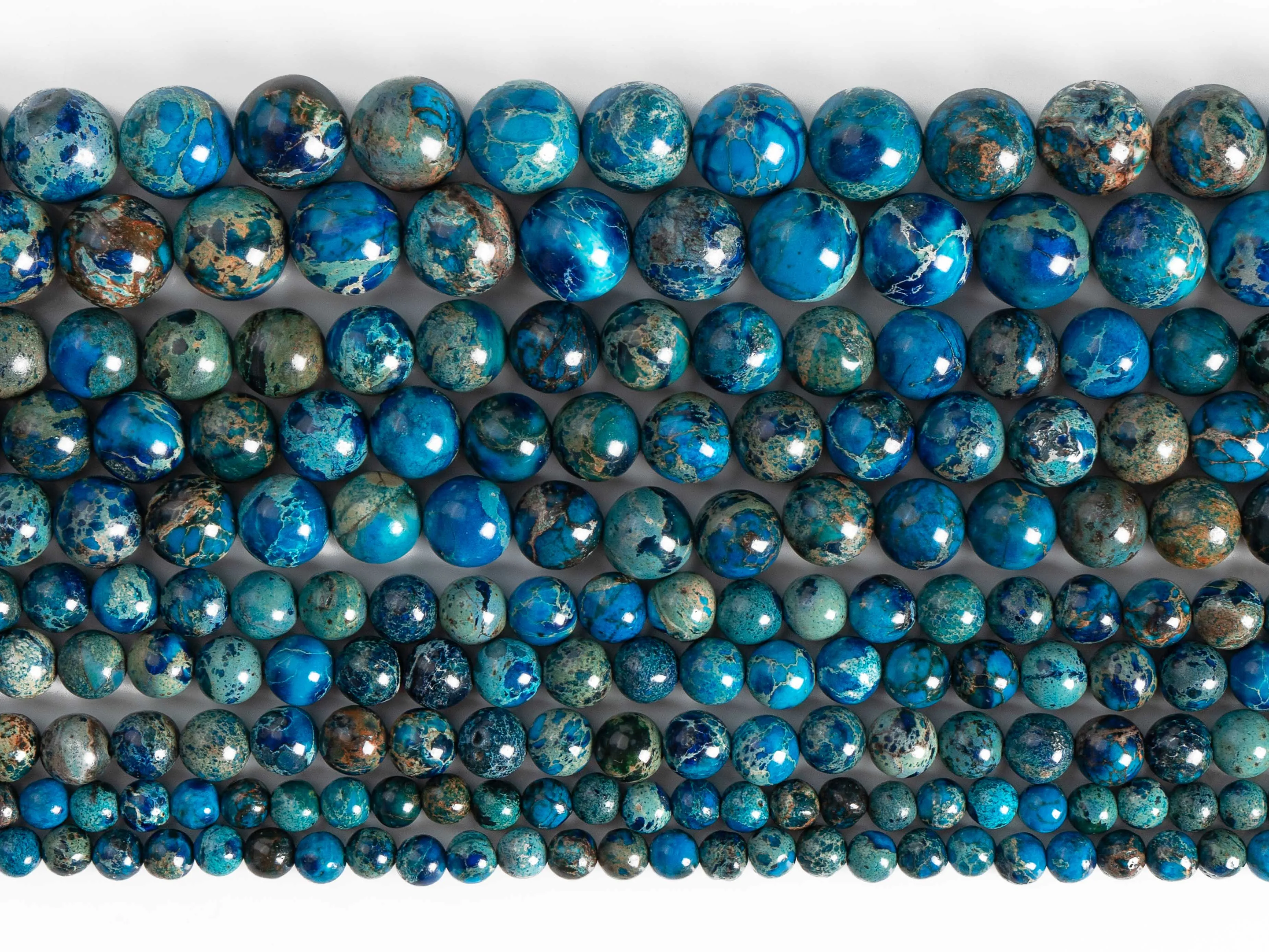 Filo Di Perline Diaspro Oceano 6 Mm – 61 Pezzi Di Pietre Naturali Con Foro Da 1 Mm Per Bracciali, Collane E Gioielli Fai Da Te