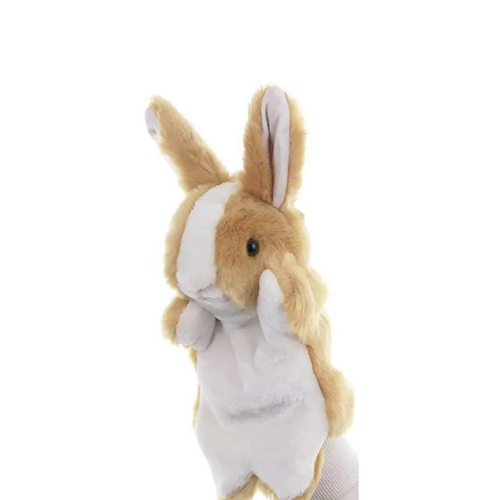 1Pcs 손 인형 동물 디자인 토끼 갈색 어린이 스토리텔링 역할 놀이 액세서리 파티 호의 선물 상상력 넘치는 대화형 놀이