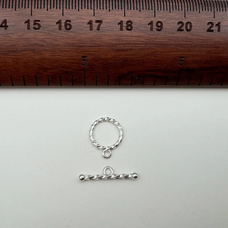 Sterling Silver Hemp Rope OT Clasp Jewelry Accessory for Handmade Necklaces and Bracelets