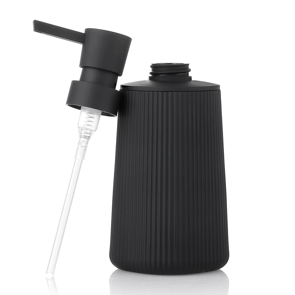 Hand Soap Dispenser for Bathroom and Kitchen Modern Farmhouse Striped Style Plastic Matte Black,soap dispenser,soap dispenser bottle,foaming soap dispenser,hand sanitizer dispenser