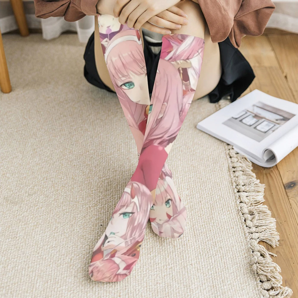 

Long Tube Calf Socks Two-Dimensional Anime Cartoon Stockings Girl Cute Fashion Harajuku Casual Thin Silk Summer Stockings Women