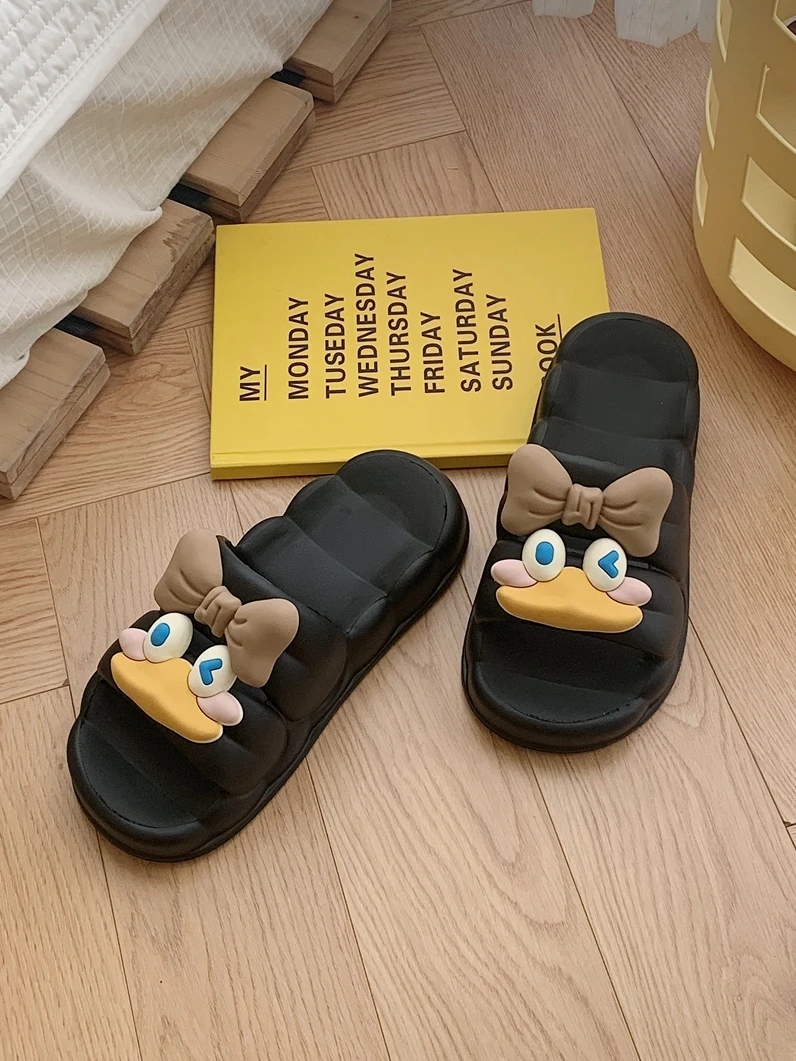 Women Slippers Cute Duckling Slippers For Female Students Thick Sole Casual Non Slip Home Fun Summer Slippers