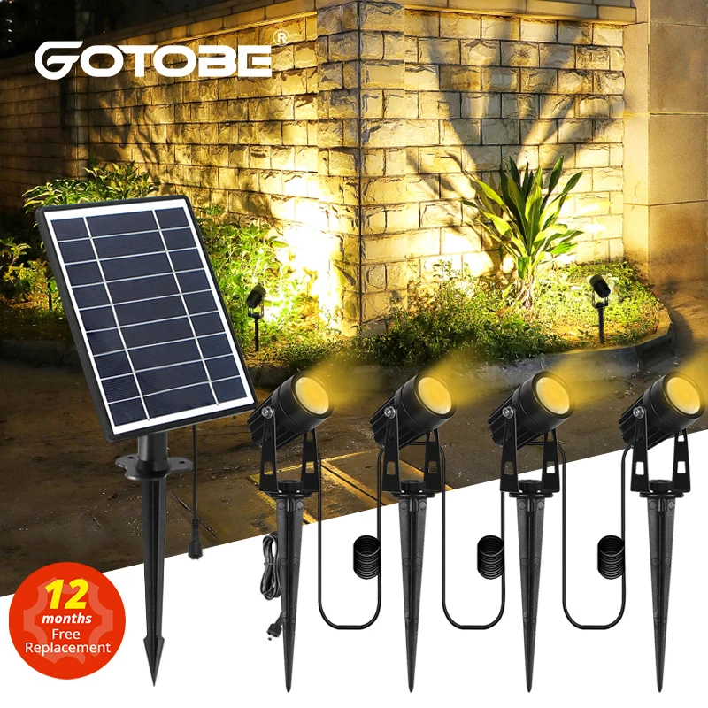 Paquete de 2 18 LED Solar Spot Lights Exterior, IP65 Impermeable Paisaje  Foco Inundación Lámparas para Jardín Césped Patio Patio Porche Pared  Cubierta