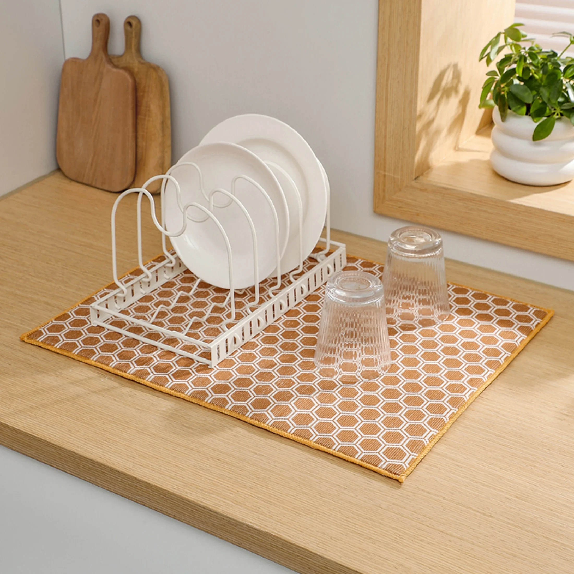 1개 38x50cm 셀룰러 드레인 패드 주방 조리대 식기 건조 패드 심플한 식탁 물 흡수 매트 주방용