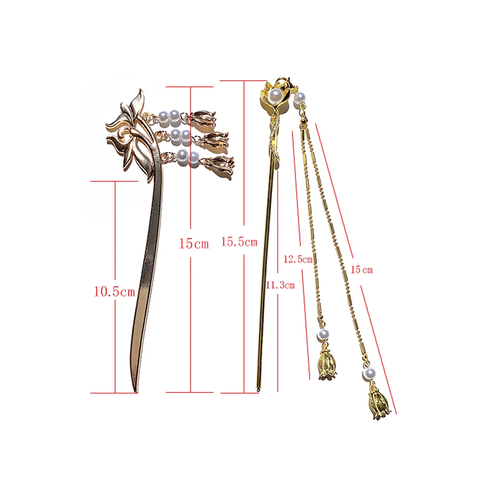 Vintage Traditional Chinese Hair Pin Pearl Tassel Chopsticks Chignon Pin Magnolia Hair Pin Hair Chopsticks Hair Stick
