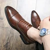 Men Retro Formal Shoes PU Luxury Business Oversized Party Office Business Block Shoes Red Sole Black Brown Size 38-48 Men Shoes 2