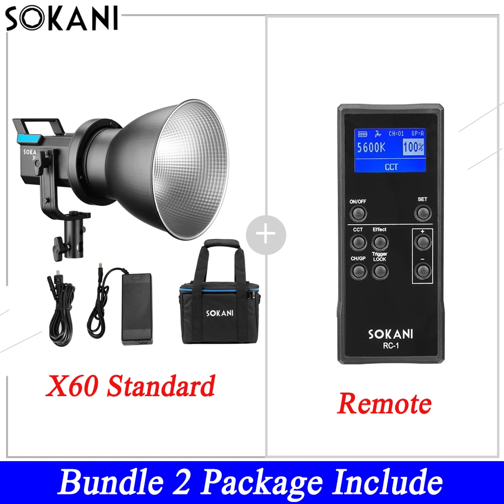 Sokani X60 RGB LED Light 2800K-10000K Studio Video COB