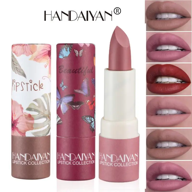 

HANDAIYAN Matte Moisture Lipstick Waterproof Non-Stick Cup Velvet Nude Lip Gloss Professional Make-up For Women Korean Cosmetics