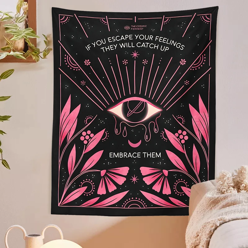 Botanical eye Tapestry Wall Hanging Simplicity Bohemia Tapestries Psychedelic Home Decor leaf poster Home Decor INS Trippy print tapestry decorations