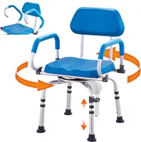 Swivel Shower Chair 360 Degree, Adjustable Shower Seat with Pivoting Arms & Padded Bath Seat for Inside Shower or Tub 1
