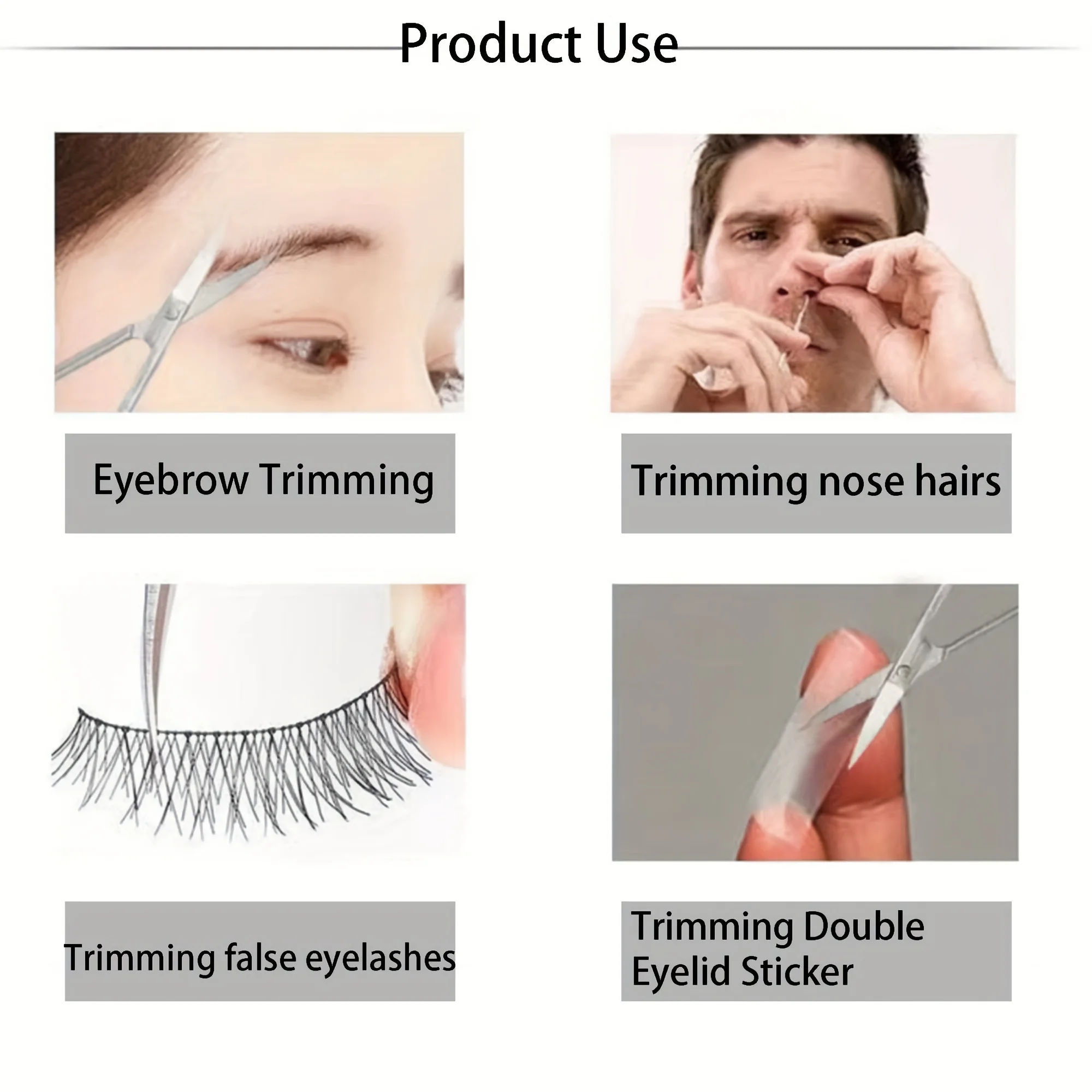 Stainless Steel Nose Hair Scissors For Facial Hair Trimming&Grooming -Ideal For Eyebrows, Eyelashes, Moustache, Beard, Nails 5