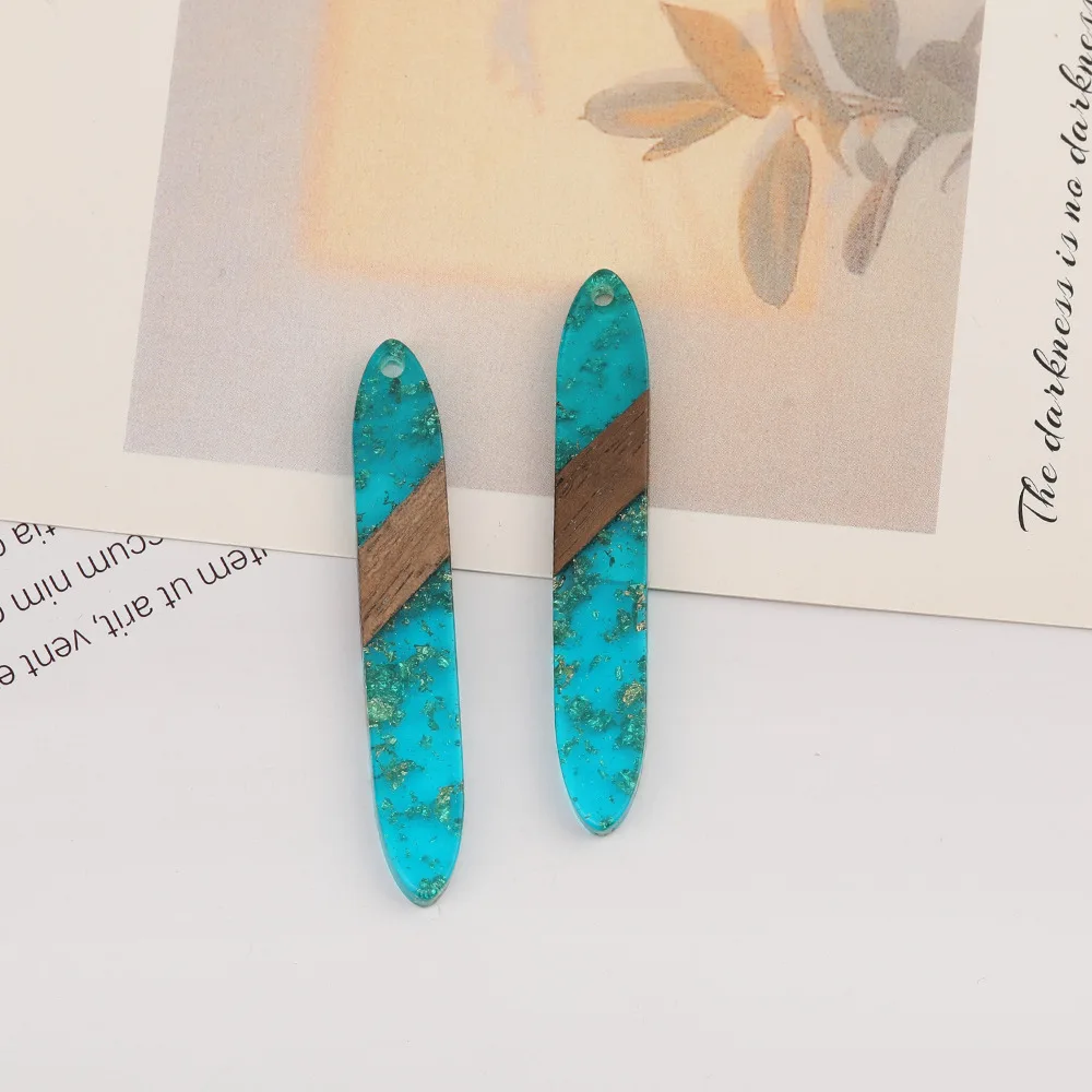 Cordial Design 50Pcs 9*53MM Jewelry Accessories/Hand Made Charms/Natural Wood&Resin/Stick Shape/Jewelry Findings&Components - cordial
