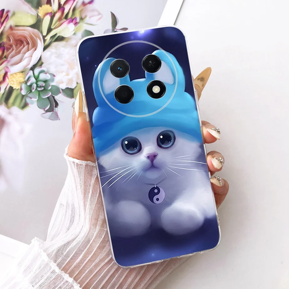 Cute Cat & Peacock Painted Soft Silicone Case - Enhanced Protective Cover