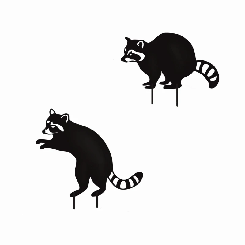 

Y1UB Garden Stake Decorations Metal Raccoon Yard Stakes Lawn Driveway Ornaments