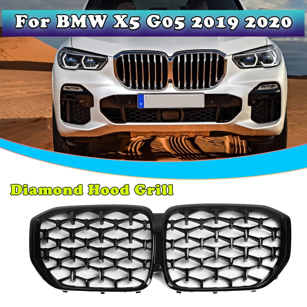 

Car Front Bumper Grille For BMW X5 G05 2019 2020 Diamond Hood Kidney Grill Racing Grilles Replacement Parts Car Accessories