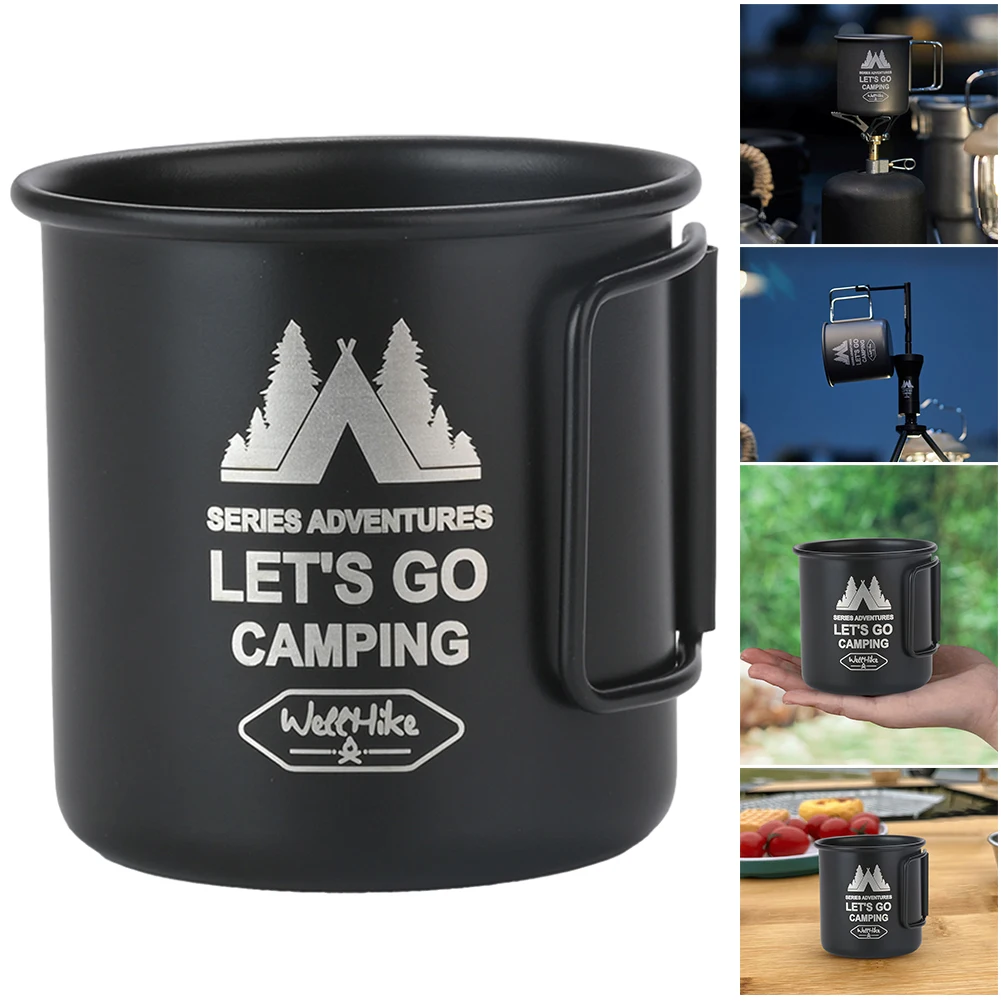 300ML Camping Water Cup Aluminum Alloy Coffee Cup Lightweight Tea Beer Coffee Mug Portable Camping Cup for Camping Hiking