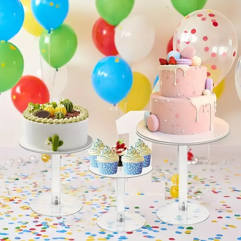 Acrylic Cake stand Detachable Wedding Dessert Baby Shower Birthday Party Paper Cups Muffin Pastry Cake Decorating Rack Tools