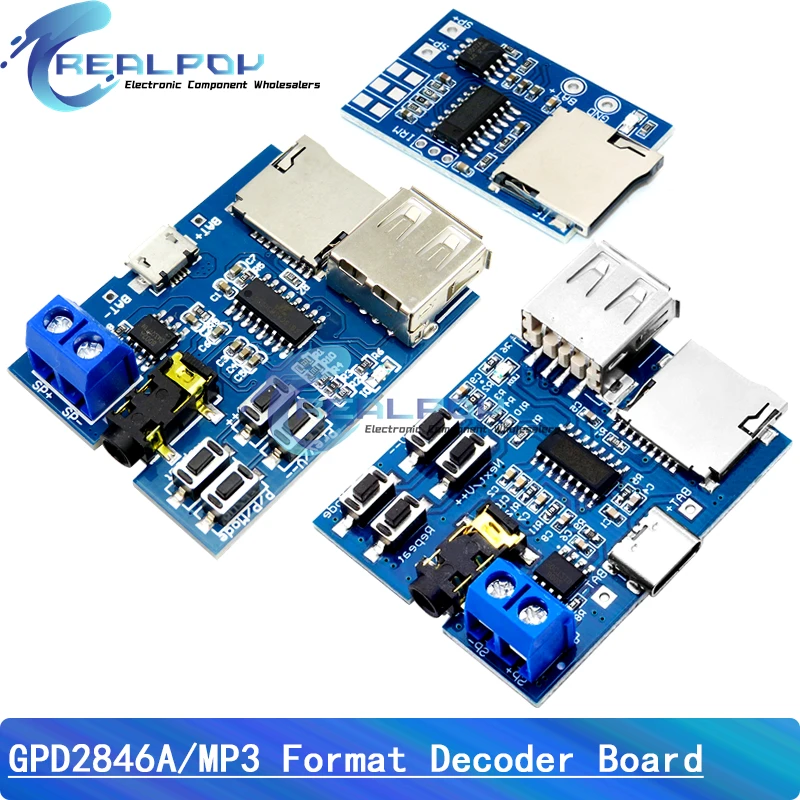 GPD2846A-TF-Card-U-disk-MP3-Format-decoder-board-module-amplifier ...