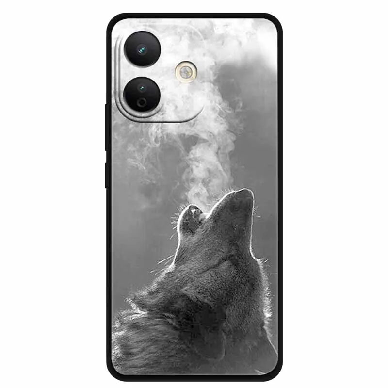 Vibrant Painted Silicone Soft Back Cover - Black TPU Coque