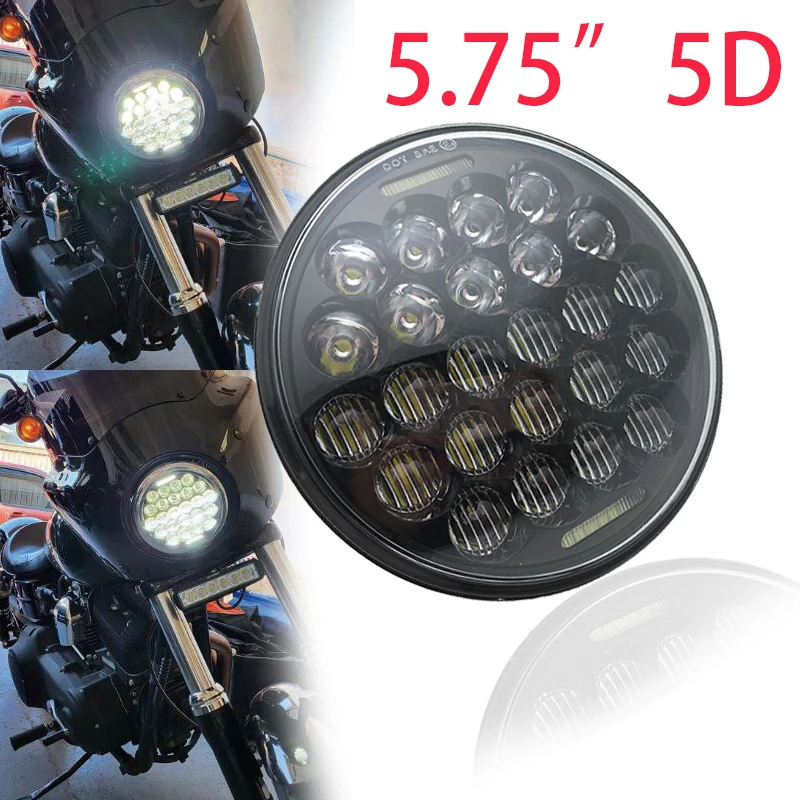 Chrome 5.75 Inch Phare Moto LED Headlamp for Harley 5 3/4'' Motorcycle  Headlight for Sportster Dyna 883XL FXCW Triumph VRSCD - AliExpress