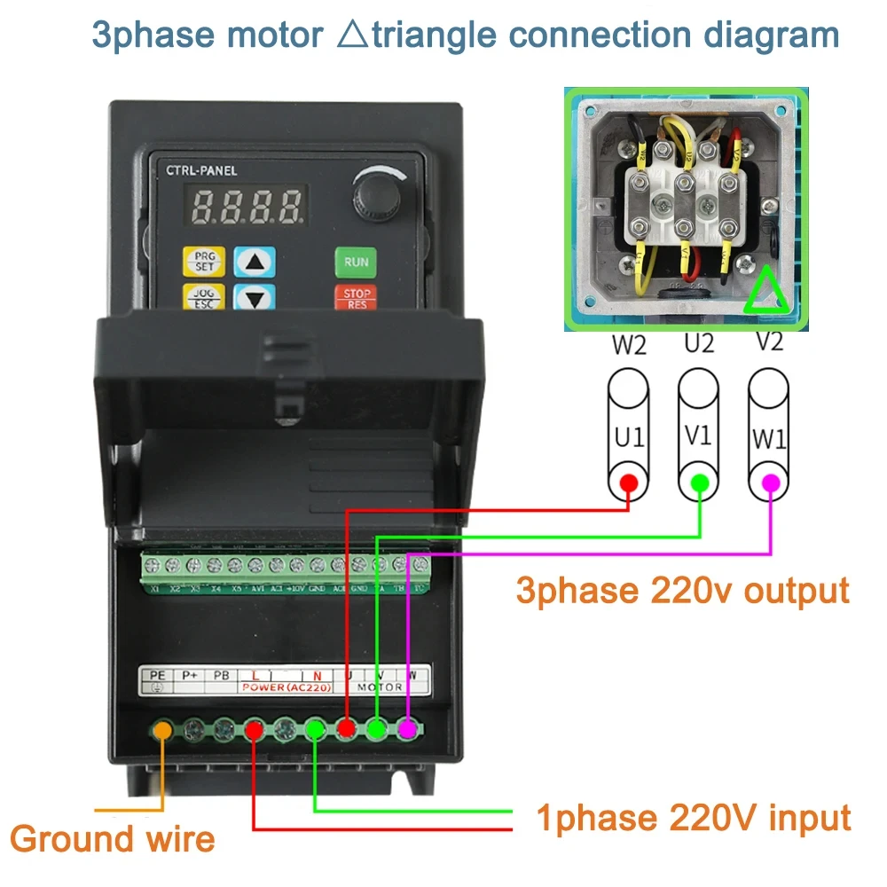 VFD 0.75KW-11KW Frequency Converter AC 220V 1Phase input 220v or 380v 3Phase output For Water Pump/ motor Speed Control Inverter