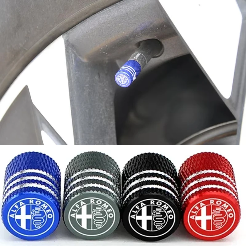 4PCS Metal Tire Valve Stem Caps - Premium Wheel Accessory Set