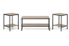 3-Piece Coffee and End Table Set, Rustic Brown 2