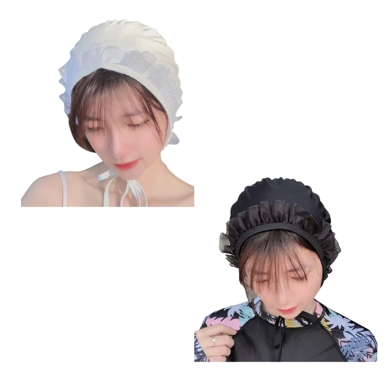

Adults Swim Caps,Waterproof Comfy-Bathing Cap Korean Cute Swimming Hat R66E