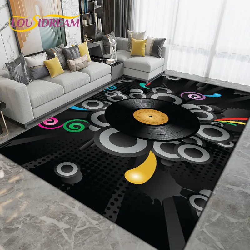 

Classical Music Vintage Vinyl Record Area Rug Large,Carpet Rug for Living Room Bedroom Sofa,Kitchen Bathroom Non-slip Floor Mats