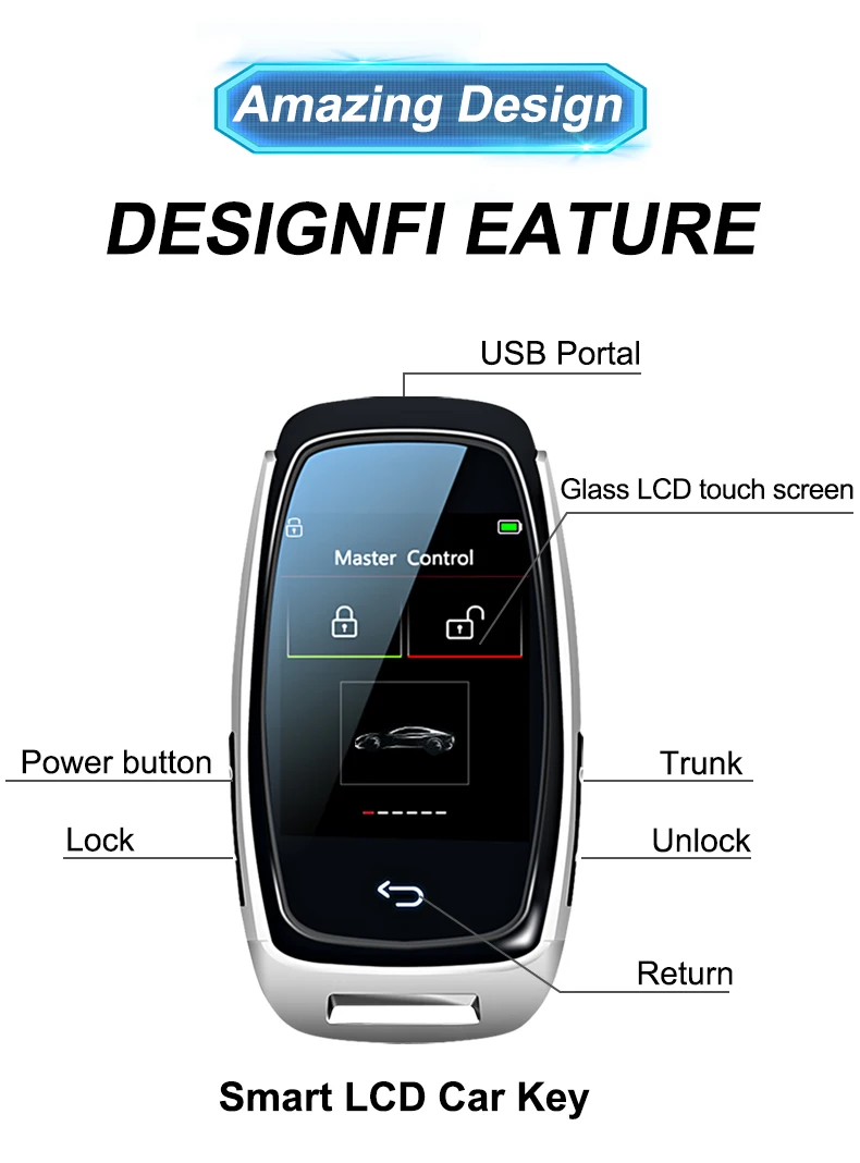 CF920 Modified Universal Remote Display Smart LCD Key Comfortable Entry Auto Lock Keyless Go For Audi/BMW/Ford/Mazda/Toyota/KIA 4