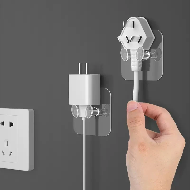 Wall Mounted Wire Hook Punch-free Power Plug Socket Storage Holder