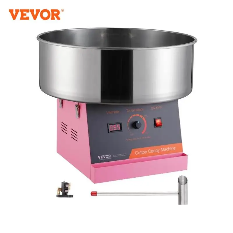 VEVOR Electric Cotton Candy Machine Candy Floss Maker Commercial Cotton Machine With Stainless Steel Bowl and Sugar Scoop electric cotton candy maker