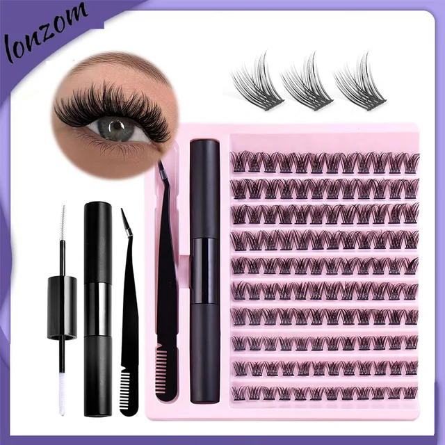 High Quality False Eyelash Extension Kit Looks Natural DIV 120 Clusters DlY Eye lash For Beauty