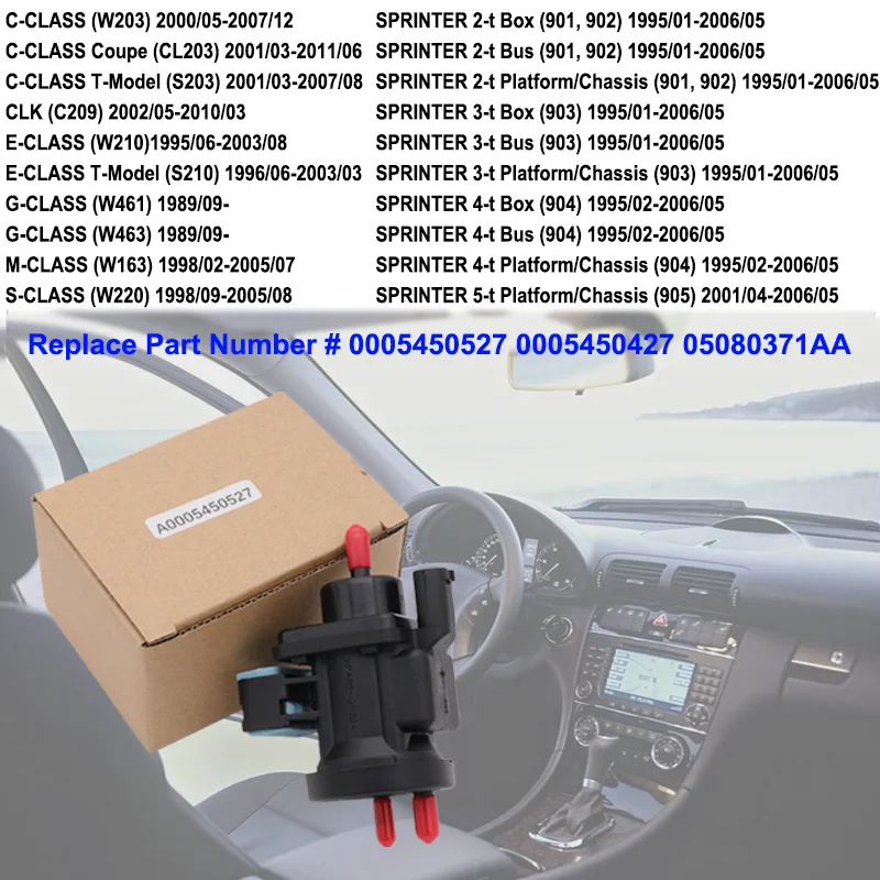 Turbo Boost Valve Pressure Converter Valve for Mercedes Benz C-CLASS W163 W203 W210 W220 W461
