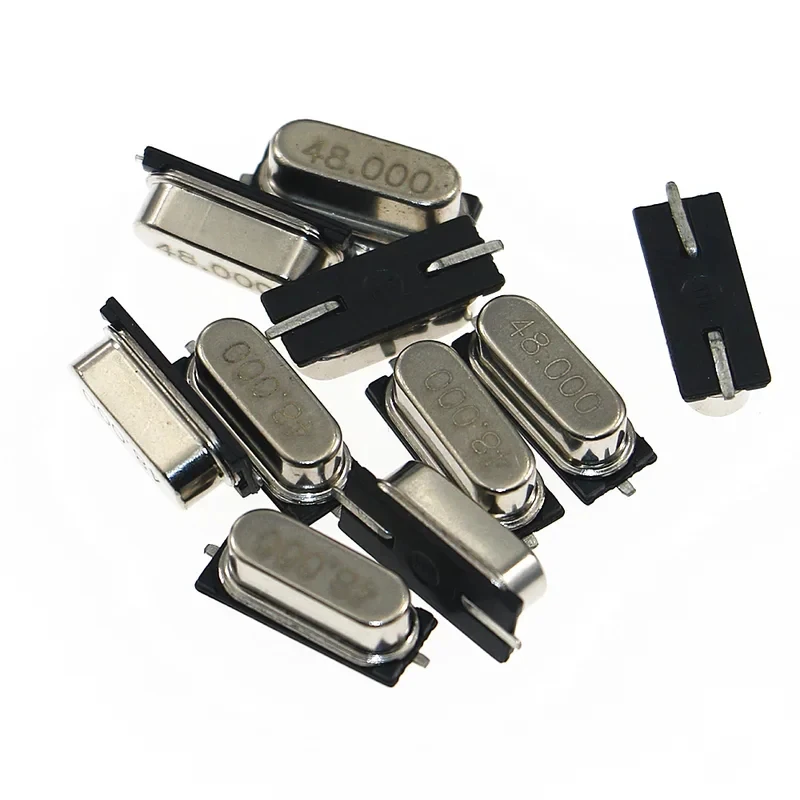 10값 HC-49S 석영 공진기 SMD 발진기 키트 4MHz 6MHz 8MHz 12MHz 16MHz 24MHz 25MHz 48MHz 2핀 전자 세트