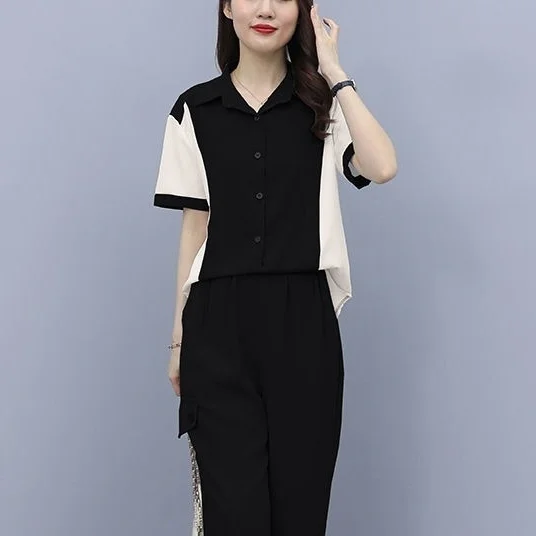 Spring Hong Kong style color blocking women's shirt 2024 new fashionable temperament shirt design sense niche top