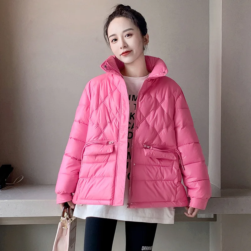 

Новые повседневные короткие парки, женские модные зимние пальто с воротником-стойкой, элегантные куртки с хлопковой подкладкой