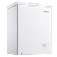 5.0 Cu. Ft. Chest Freezer Adjustable Thermostat Quick Freezing System Removable Basket LED Lights Low Noise Front Defrost Drain 1