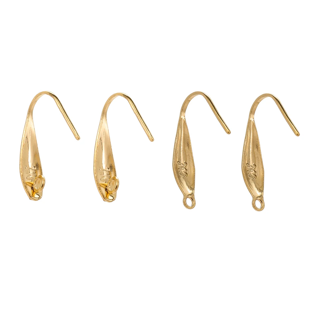 

50pcs 316 Stainless Steel 18k Gold Earrings Hooks for Earrings Hanging Pendants Connector DIY Jewelry Making Supplies