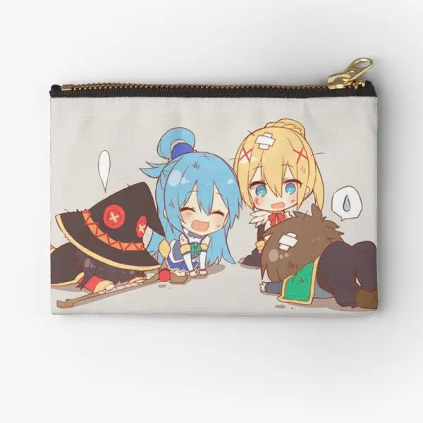 

Konosuba Chibi мешочки на молнии косметичка для хранения карманные деньги трусики чистая упаковка женские носки Кошелек для монет нижнее белье ключ