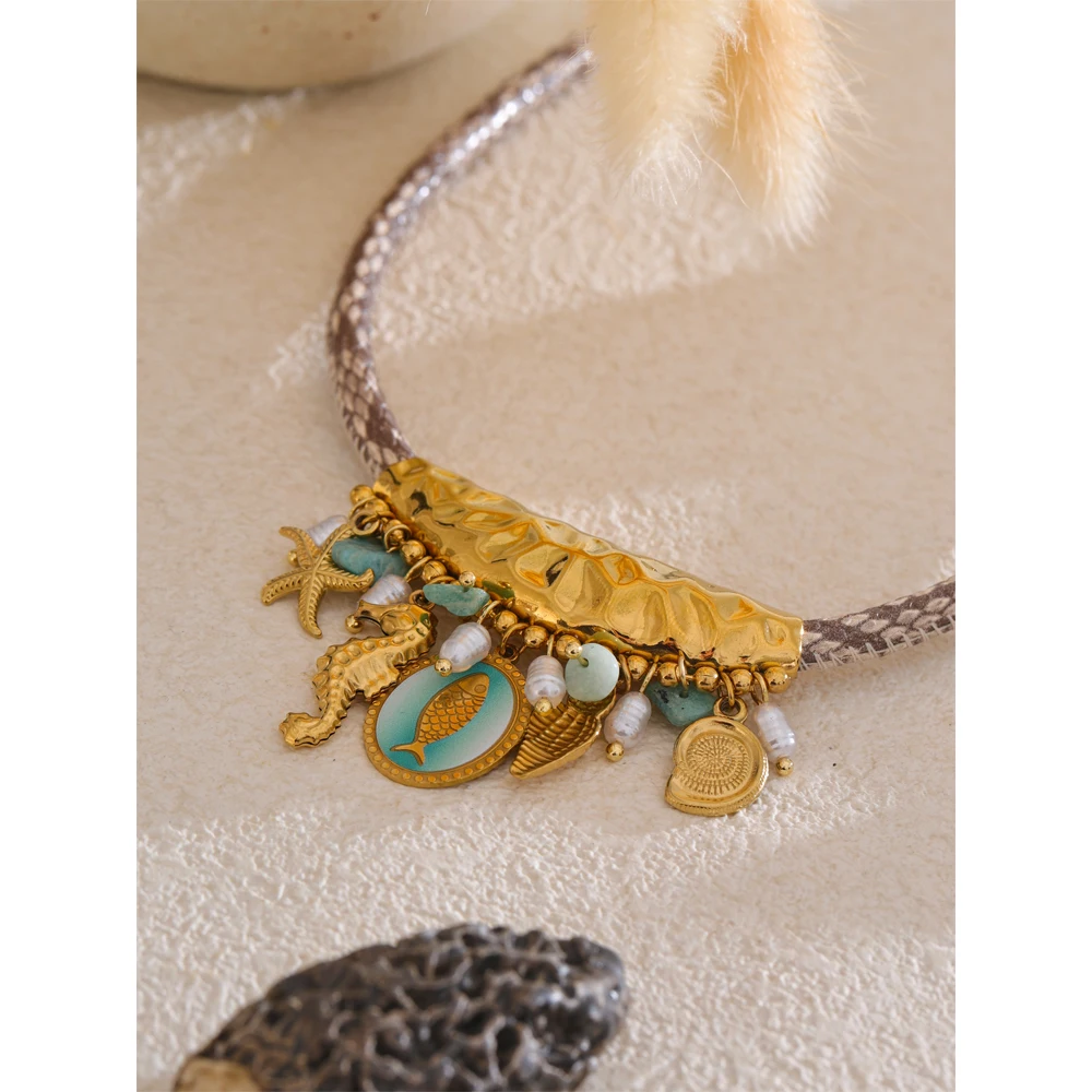 Yhpup Ocean Style Pearls Necklace